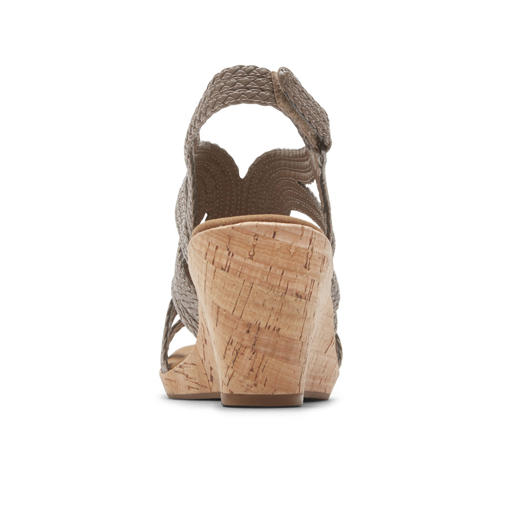 Sandalias Rockport Mujer Mexico - Briah Braided Grises - HPVER4807